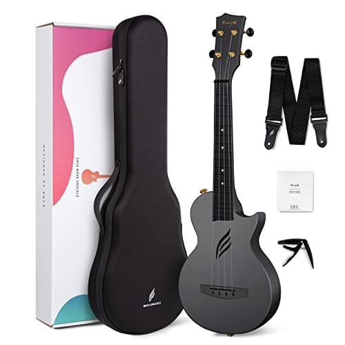 Enya Concert Ukulele Carbon Fiber Nova U 23" -Waterproof Travel Ukulele with Case, Strap & Capo - All Weather Performance for Beginners & Travelers...