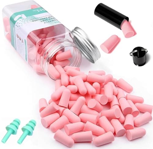 61 Pairs Ultra Soft Foam Ear Plugs for Sleeping, 38dB Highest SNR Reusable Ear Plugs, Noise Reduction for Working, Studying, Travel, Shooting...
