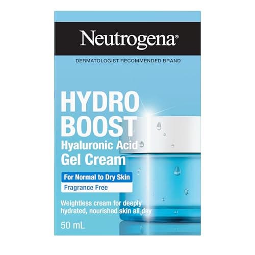 Neutrogena Hydro Boost Fragrance Free Face Moisturizer with Hyaluronic Acid for Dry Skin, Gel Cream Moisturizer For a Refreshing Burst of Hydration...
