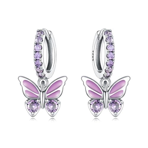CYMYSS 925 Sterling Silver Dangle Earrings for Women, Small Hypoallergenic Hoop Earrings Trendy huggie Earrings Drop Jewelry Gifts for Sensitive...