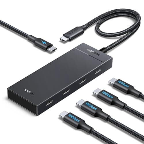 UGREEN USB C Hub 10Gbps, 5 in 1 Hub Extender with 4 USB C 3.2 and 100W PD Ports, Splitter for MacBook Pro/Air, iPad, PC, Laptops and More