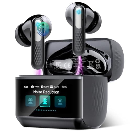 Wireless Earbuds, 2026 New Bluetooth 5.4 Ear Buds with Multifunctional Touch Screen, Bass Stereo Sound, ANC/ENC Noise-Canceling MIC, IPX7...