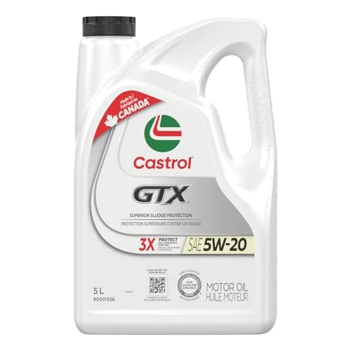 Huile moteur conventionnelle Castrol GTX 5W-20, 5 litres | Fabriqué au Canada