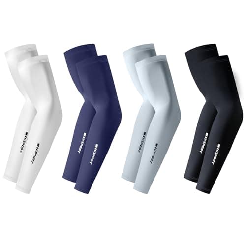 Cooling Arm Sleeves, 4 Pairs Cooling Arm Cover for Men Women, Compression Arm Sleeves for UV Sun Protection, Sports, Extra Large
