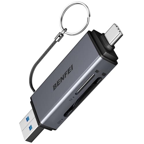 BENFEI SD Card Reader, USB C to SD Micro SD Card Memory Card Adapter Dual Slot Compatible with iPhone 15 Pro/Max, MacBook Pro/Air 2023, iPad Pro,...