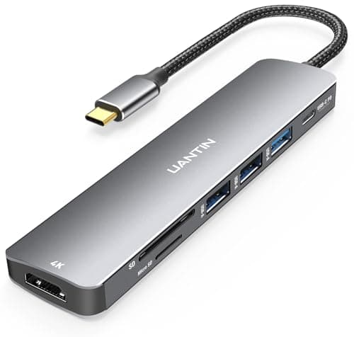 UANTIN USB C Hub 7 in 1 Multiport Adapter with 4K HDMI Dongle, 100W PD, SD/TF Card Reader, 3 USB-A, USBC Docking Station for MacBook Mac Pro/Air,...