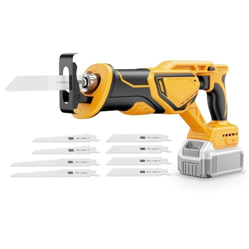 Reciprocating Saw Cordless for De-walt 20V Battery, Brushless Cordless Sawzall with Variable Speed(Max 3500SPM), 8 Blades, 1-1/8" Stroke Length,...