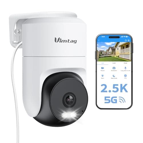 VIMTAG 2.5K 4MP Pan/Tilt Outdoor Security Camera Wired Home Surveillance, 360° Human Tracking, Color Night Vision, 2-Way Audio, AI Detection Alarm,...