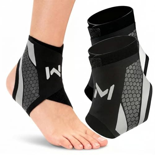 2-Pack Lace Up Ankle Brace for Women and Men, Adjustable Ankle Stabilizer Brace, Breathable Ankle Support for Running, Basketball, Gym and Daily...