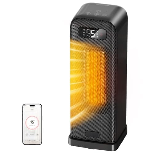 FLANUR Space Heater for Bedroom, Smart Electric Heater with WiFi and Voice Control, 12H Timer, 4 Modes, Thermostat, 1500W PTC Ceramic Indoor...