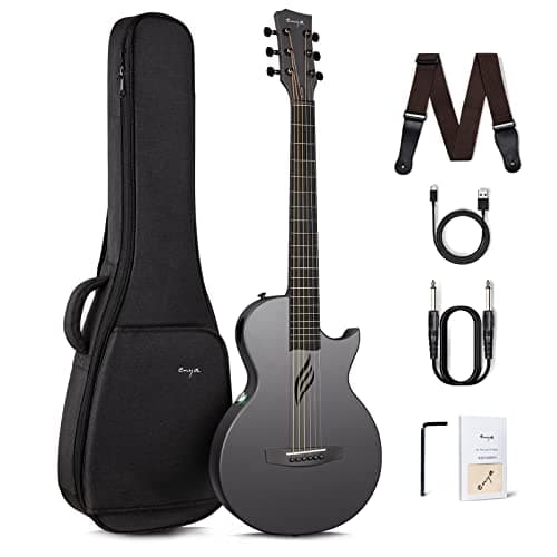 Enya NOVA GO SP1 Carbon Fiber Travel Guitar - 35" Acoustic Electric with Smart AcousticPlus Technology, Built-in Effects, USB Recording, Bluetooth...
