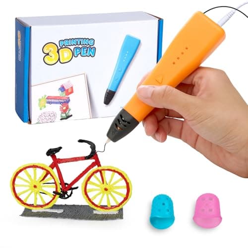 Kretrum 3D Pen for Kids | Portable 3D Printing Pen | 3D Printer Pen with 1.75mm PLA Filament, Fingerstall, Pen Holder, Stencil Book, Charger for...