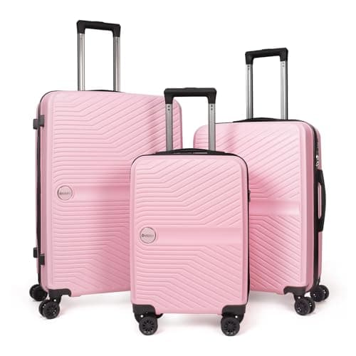 OMBRY Luggage Set 3 Pieces -Suitcase Set - Carry on Luggage with Wheels - Check-in Luggage - PC + ABS Durable Suitcase Rotating Silent Wheels...