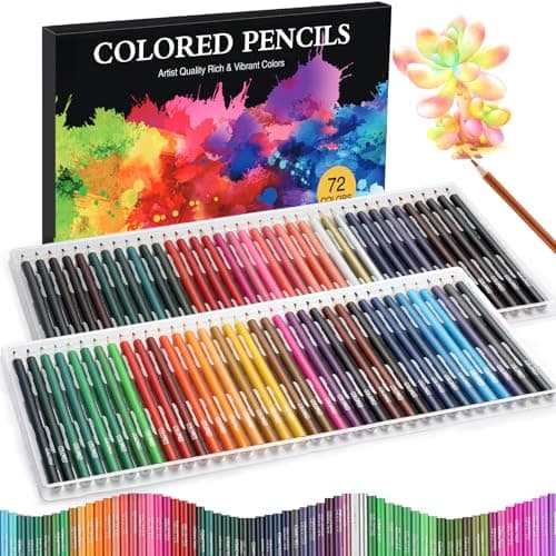 72 Pack Coloring Pencils, Colored Pencils for Adult Coloring Books with Soft Oil-Based Cores, Color Pencil Set for Sketching Blending Layering, Art...