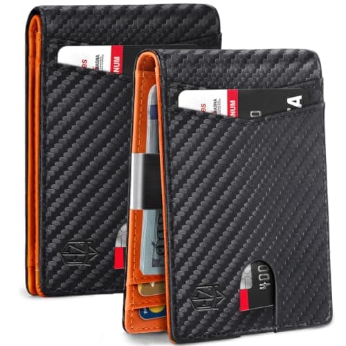 Zitahli Mens Slim Wallet Larger Capacity with 12 Slots RFID Blocking Minimalist Bifold Front Pocket Wallet for Men with ID Window
