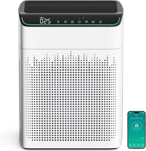 MERONTE Air Purifiers for Large Room Home Up to 1690ft² with Air Quality Monitor and Smart Control, HEPA Air Purifier Filter Removes Pet Hairs,...