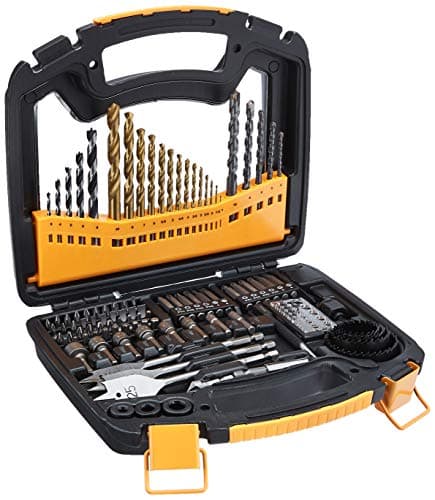 Amazon Basics Drill & Driver Multi-Bit Set with Steel Bits for Metal, Wood, Plastic, Masonry, 100-Piece with Storage Case