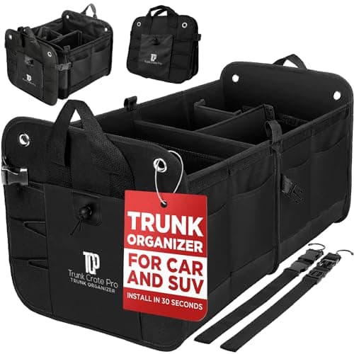Trunk Organizer for SUV - Car Accessories, Back Seat Car Organizer, Trunk Car Organizer - Car Essentials | Premium Adjustable Multi 4 Compartments...
