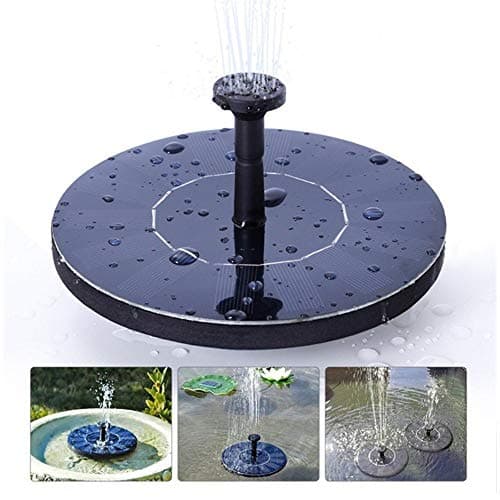 LAWOHO Fontaine solaire pour bain d'oiseaux, pompe de fontaine à énergie solaire 1,5 W, pompes à eau flottantes sur pied pour bain d'oiseaux, jardin, terrasse, étang et piscine
