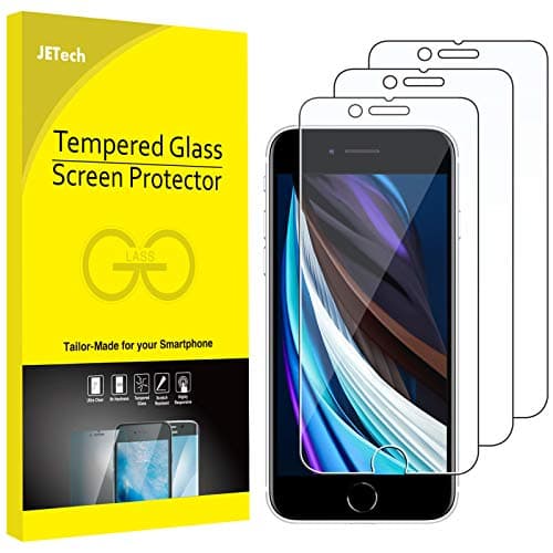 JETech Screen Protector for iPhone SE 3/2 (2022/2020 Edition) 4.7-Inch, Tempered Glass Film, 3-Pack