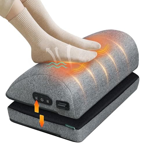 Snailax Foot Rest Under Desk at Work, 2 Heating Levels, 3 Vibrating Massage Modes, Heated Ergonomic Foot Stool with Adjustable Height, Office &...