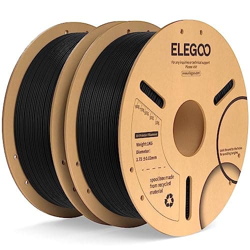 ELEGOO PLA+ Filament 1.75mm Black 2KG, PLA Plus 3D Printer Filament, Dimensional Accuracy +/- 0.02 mm, Tough & High Strength, Fit for Most FDM...