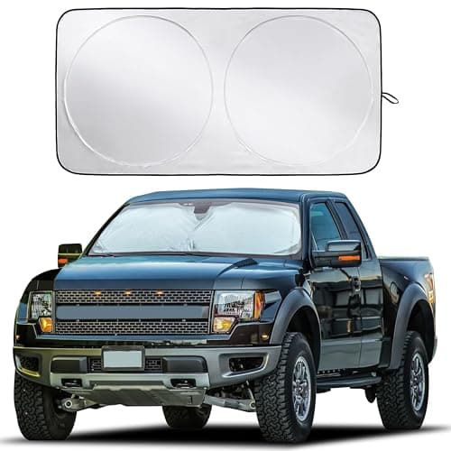 EcoNour Car Windshield Sun Shade with Storage Pouch | Durable 240T Material Car Sun Visor for UV Rays and Sun Heat Protection | Car Interior...