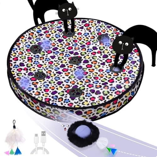 ORSDA Cat Toys Ball, Automatic Fast Rolling Ball in Pouch, Hide and Seek Cat Toy for Indoor Cats, Motion Chirping Activated Moving Ball, 7 Holes...