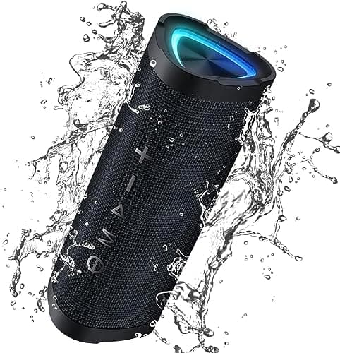 Bluetooth Speaker,Vanzon V40 Portable Wireless Bluetooth Speaker with IPX7 Waterproof, 24W HiFi Stereo Sound,24H Playtime, LED Lights and TWS Dual...