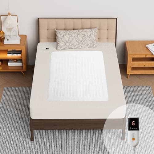 Texciting Heated Mattress Pad Mini Twin Size-Single Controller Electric Mattress Pad with Deep Pocket,6 Heat Settings & 2-10 Auto Shut Off Electric...