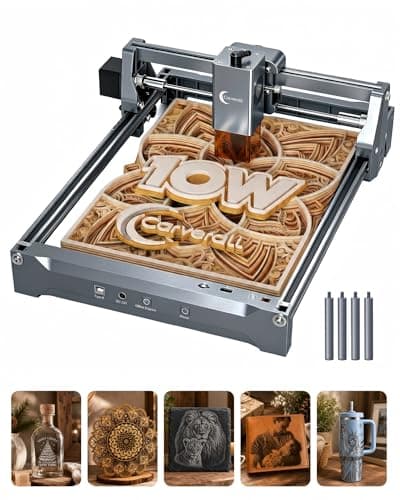 Laser Engraver and Cutter, K15PRO Desktop Engraving Machine for Wood, Leather, Acrylic Coated Metal, 0.01mm Ultra Fine Precision, 10000mW Class 1...