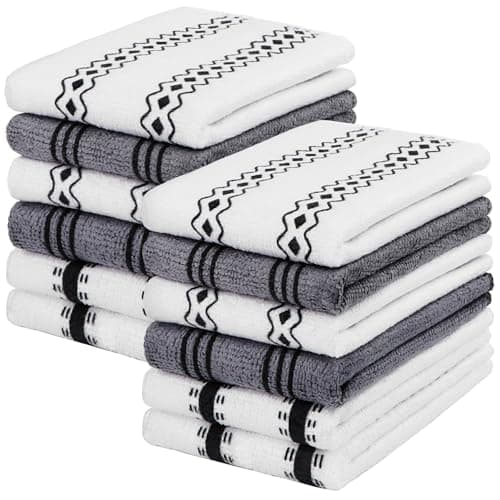 HOMEXCEL Kitchen Towels, 12 Pack Microfiber Dish Towels for Kitchen, Ultra Soft and Super Absorbent Reusable Dish Cloths for Washing Dishes