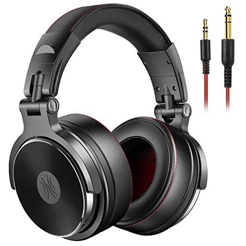 OneOdio Casque DJ professionnel haute résolution pour surveillance et mixage d'enregistrement, casque supra-auriculaire avec unité pilote de 50 mm avec câble amovible