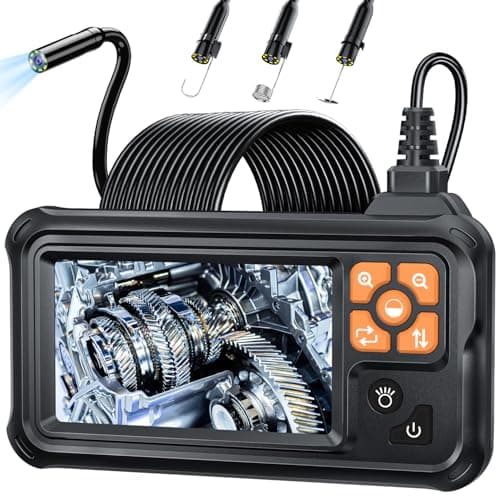 SKYBASIC Industrial Endoscope Borescope Camera with Light, 4.3'' HD Digital Handheld Waterproof Sewer Tools Snake Inspection Camera with 8 LED...