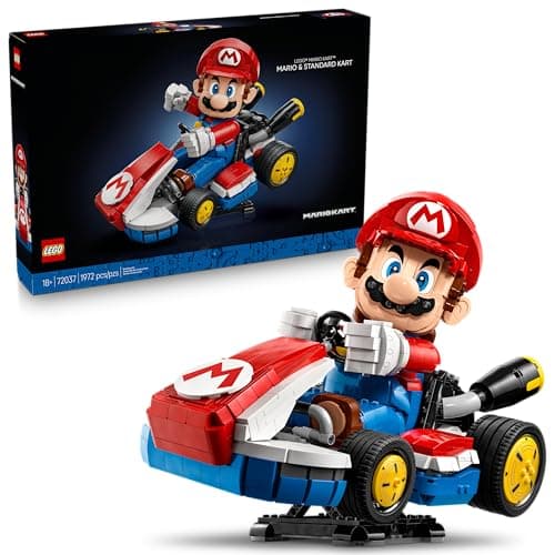 LEGO Super Mario: Mario Kart – Mario & Standard Kart 3D Puzzle for Adults - DIY Book Shelf & Room Decor for Men & Women, Ages 18+ - Arts & Crafts...