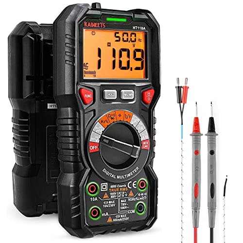 KAIWEETS Digital Multimeter TRMS 6000 Counts Voltmeter Auto-Ranging Fast Accurately Measures Voltage Current Amp Resistance Diodes Continuity...