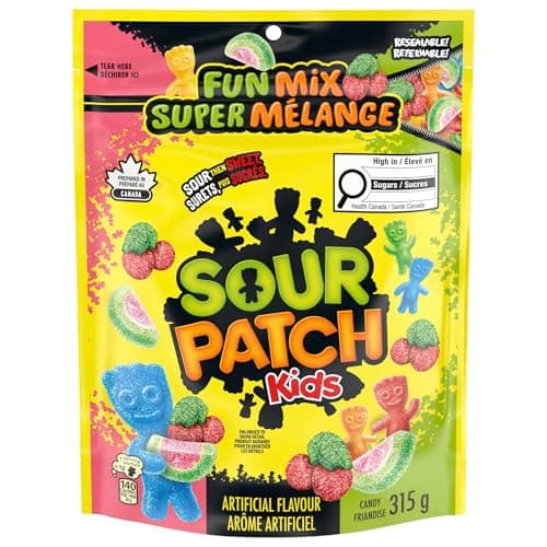 Sour Patch Kids, Fun Mix Candy, Variety Pack, Resealable Bag, Sour then Sweet, 315 g, Prepared in Canada