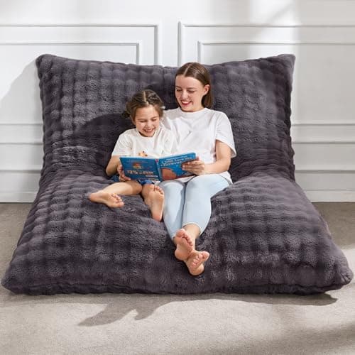 Hobestluk 3 in 1 Bean Bag Chair Giant Bean Bag Chairs for Adults with Bubble Cover Convertible Bean Bag Floor Cushion with Machine Washable Cover...