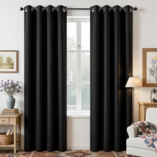 Joydeco Blackout Curtains 84 Inch Length 2 Panels Set, Thermal Insulated Long Curtains& Drapes 2 Burg, Room Darkening Grommet Drapes for Living...