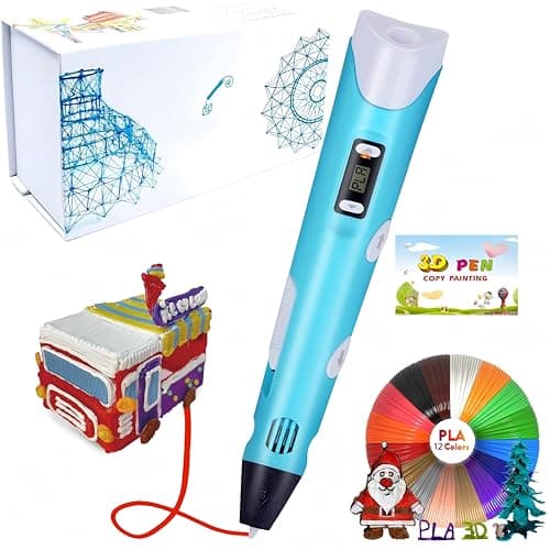 3D Pen for Kids, 3D Printing Pen Stylo 3D Doodler Pen 3D Drawing Pen 3D Writing Pen for Kids | Includes 12-Color PLA Filament Refills, 3D Pen...