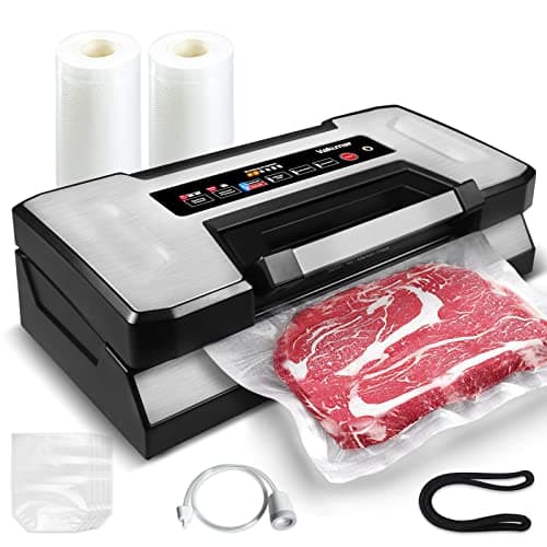 Machine de scellage sous vide Vakumar, 90Kpa, modes de conservation sec/humide/liquide de la machine de scellage sous vide pour aliments, voyant LED, conception verrouillée par poignée,...