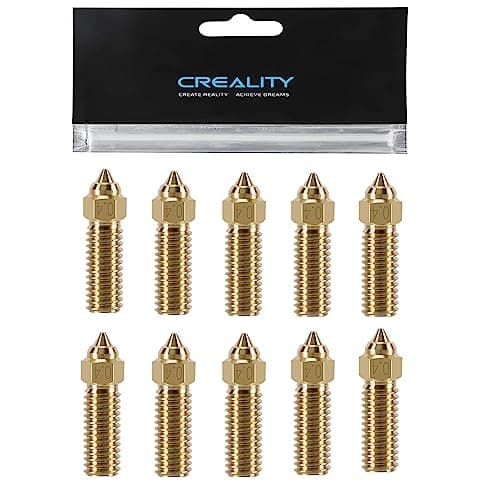 Creality 10PCS K1 Brass Nozzles Kit, 3D Printer 10PCS High Speed 0.4mm Nozzles Kit for K1, K1 Max, Ender 3 V3 KE, CR-10 SE, CR-M4