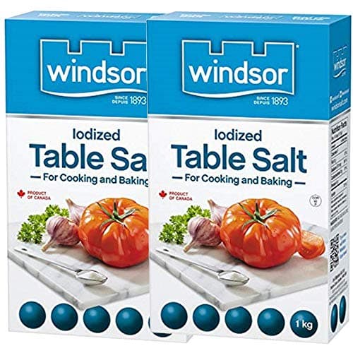 Windsor Iodized Table Salt for Cooking and Baking - 2 Packs - 1 KG Each