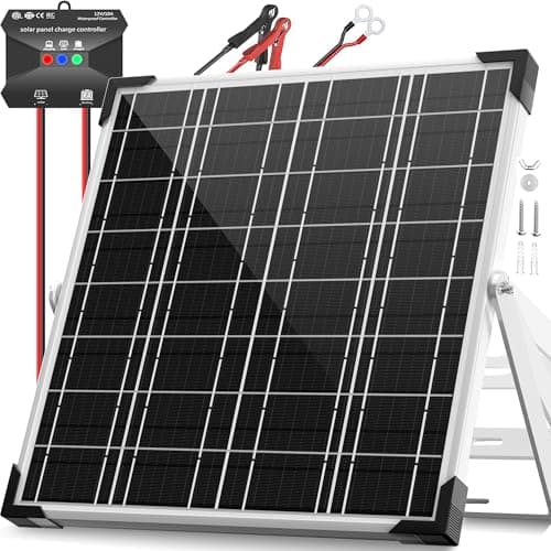 Voltset 20W 12V Solar Panel Kit, Solar Battery Trickle Charger Maintainer + Upgrade 10A MPPT Charge Controller + Adjustable Mount Bracket for Car,...