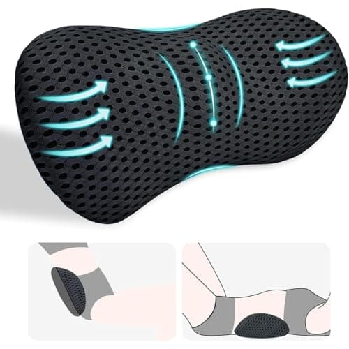 Lumbar Support Pillow for Lower Back Pain Relief – Ergonomic Streamline Memory Foam Cushion for Office Chair, Car Seat, Bed, and Sleeping – Ideal...