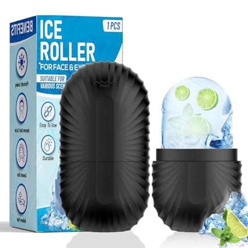 Ice Roller for Face and Eye, Silicone Ice Facial Roller Ice Holder, Face Ice Mold Skin Care, Face Icers Reusable Ice Cube Roller for Shrink Pores...