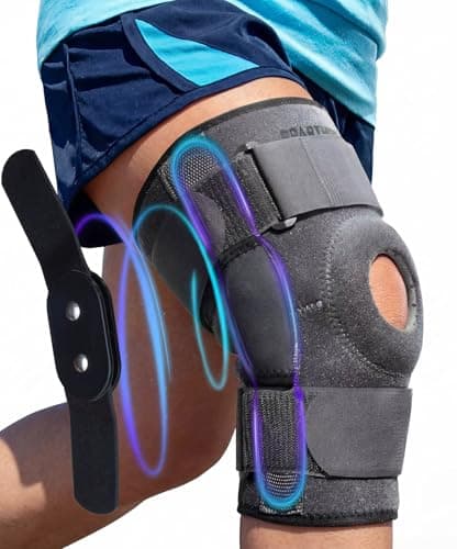 Sparthos Hinged Knee Brace - Open Patella Design with Dual Metal Side Stabilizers - Heavy Duty Knee Support for Men and Women - Stability and...