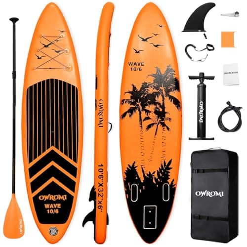 SUP Inflatable Stand Up Paddle Board 10'6"/32" 6" Ultra-Light Thick Paddleboard for All Skill Levels ISUP Paddle Board with Accessories, 10/6...