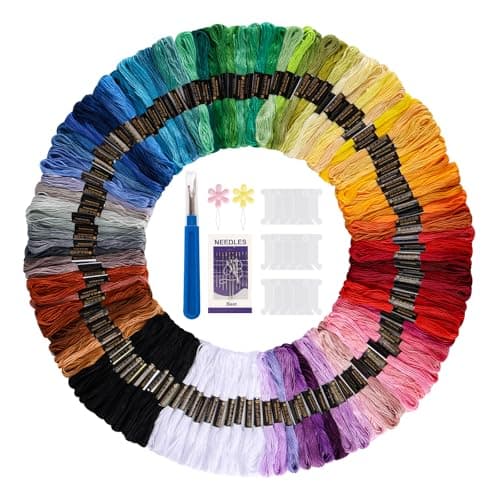 Ceecysaa 120 Skeins Embroidery Thread Set, 120 Colors Embroidery Floss for Friendship Bracelets String, Cross Stitch, DIY Crafts and Sewing Thread