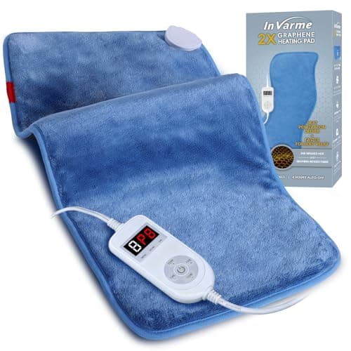 InVarme Far Infrared Heating Pads: Extra Large Electric Pad for Back - Soft and Warmth Graphene for Grandparents - Machine Washable 8 Heat Settings...